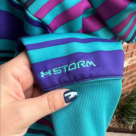 Under Armour Storm Women's Size Small Blue and Purple Striped Zip-Up Jacket - Picture 7 of 8